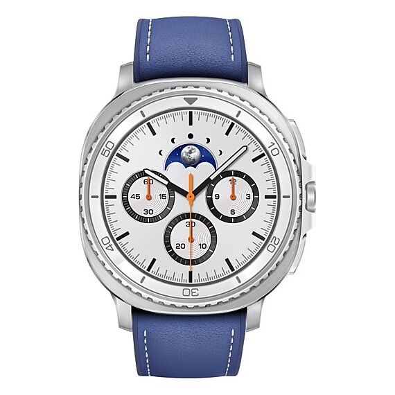 Galaxy Watch8 Classic | 46 мм | White | Hybrid/Blue | S/M/L, Размер: 46 мм, Цвет: White, Тип ремешка: Hybrid, Цвет ремешка: Blue, Размер ремешка: S/M/L, Подключение часов: Bluetooth / Wi-Fi, изображение 2